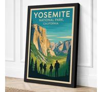 Yosemite Valley Grand Vintage Canvas Wall Art Print 30x20 Inch (76 x 51 cm)