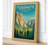 Yosemite Valley Grand Vintage Canvas Wall Art Print 30x20 Inch (76 x 51 cm)