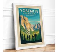 Yosemite Valley Grand Vintage Framed Wall Art Print A3 (42×29.7cm) White, Wall Decor for Living Room, Bedroom, Office & Home, Ready to Hang, Art Gift
