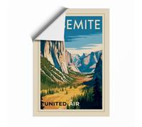 Yosemite Valley Majesty Vintage Unframed Wall Art Print A4 (29.7×21cm), Wall Decor for Living Room, Bedroom, Office & Home, Art Gift