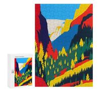 Yosemite Valley Poster Jigsaw Puzzle, 300 PCS, Indoor Activity for The Home, An Absorbing Project for Relaxed Weekends, for Family Fun