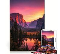 Yosemite Valley Sunset Landscape Puzzles for Teenagers 1000 Piece Mental Focus Peaceful Recreation Snug Fit Lovely Gift (38x26cm)