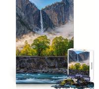Yosemite Waterfall Landscape Hard Jigsaw Puzzle for Adults 1000 Pieces Memory Enhance Time Well Spent Neat Edges (38x26cm)