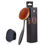 Yoseng Oval Foundation Brush with Cover, Large Toothbrush Makeup Brushes Fast Flawless Application Liquid Cream Powder Foundation,Sunscreen Applicator for Kids（Black)