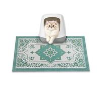 YOSEPATI Cat Litter Mat, 60 x 40cm litter box mat, Traps 100% Litter, Non-Slip kitty litter trapping mats, Small cute litter mat, Easy Clean for Scatter Control, Bohe cat food mat, Urine Waterproof