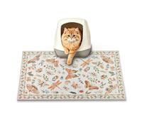 YOSEPATI Cat Litter Mat, 60x40cm Small Litter Mat,Cute Decor Kitty Box Mats