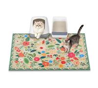 YOSEPATI Cat Litter Mat, 89 x 58cm litter box mat, Upgrade Non-Slip kitty litter mat, Traps 100% Litter, Soft on Kitty Paws, Easy Clean for Scatter Control, Bohe cat food mat, Urine Waterproof