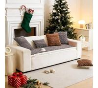 YOSEPATI Pet Couch Cover Washable, Non-Slip Couch Covers for Dogs, Fuzzy Sofa Covers Couch Protector, Pet Friendly Sofas Slipcover Dog Mat, Couch Seat Covers (Dark Grey & White, 180 x 70cm)