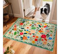 YOSEPATI Thin Indoor Doormat,122x80cm Washable Inside Door Rug for Entryway | Low-Profile Dirt Trapper, Colorful Boho Floral Waterproof Entrance Rugs, Non-Slip Rubber Backing Welcome Mat for Inside House