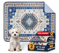 YOSEPATI Washable Pee Pads for Dogs,2 Pack Super Absorbent Reusable Puppy Pads 18"×24" Quick Dry,Waterproof& Non-Slip Whelping Pads for Crate,Floor,Sofa (Medallion Blue, 18"x24"(Pack of 2))