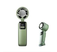YOSERHFI Mini Handheld Fan with LED Display, USB Rechargeable 6-Speed Portable Fan, 12H Quiet Cooling,180° Foldable Mini Desk Fan for Travel, Office, Home & Bedroom (Green)
