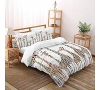 YOSERHFOG Spotted Giraffe Duvet Cover 3D Animal Printed Bedding Set, Microfiber Quilt Cover with Zipper & Pillow for Teens & Adults King Size Double（200x200cm）