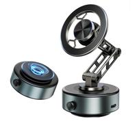 YOSH 2025 Auto-Vacuum Lock Magnetic Phone Holder, 3D Multi-Axis Flex Arm, 16N Super Magnet for MagSafe/All Phones, Multi-Surface Phone Holder for Car, Desk, Kitchen, Gym & More