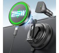 YOSH 25W for Magsafe Car Mount Charger, Wireless Car Charger with Cooling Fan, Fast Charging for iPhone 17 Pro Max with 45W Adapter, Car Phone Holder Magnetic for iPhone 17-12, Samsung S26, Pixel