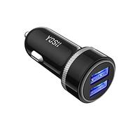 YOSH Car Charger with 24W Ultra-Compact Dual Port, Fast Charge Cigarette Lighter USB Adapter, in Car Charger 2 Ports Adapter for iPhone 16 15 14 13 12 Pro Max Samsung
