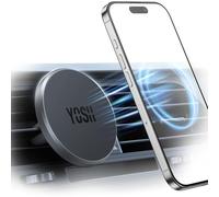 YOSH for MagSafe Car Mount Air Vent, Magnetic Phone Holder Full-Rubber Protection, N55 Magnet Mobile Car Phone Holder for iPhone 17-12, Fits MagSafe Cases, Metallic Gray