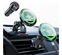 YOSH for Magsafe Car Mount Charger, 15W Fast Wireless Magnetic Phone Holder for Dashboard & Vent for iPhone 16/15/14/13/12 Samsung Pixel, with 60W Car Charger