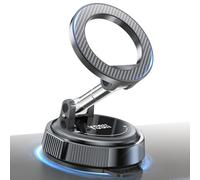 YOSH for MagSafe Car Mount, Vacuum Magnetic Phone Holder, 22×N56 Magnets & 300N Vacuum Suction, 360° Rotating Longer Arm for Dashboard & Windscreen, for iPhone 17-12 Samsung Pixel