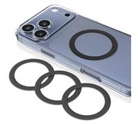 YOSH for MagSafe Ring Sticker 4 Pack, Universal Adhesive Metal Ring for iPhone 17/16/15/14/13/12 Series, Samsung S25/S24, Google Pixel, Magnetic Ring for Phone Case, Support Wireless Charger, Black