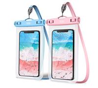 YOSH IPX8 Waterproof Phone Case 2 Pack, Underwater Phone Pouch Dry Bag for Swimming Raining Dustproof for iPhone 17 16 15 14 13 Pro Max Samsung S26 S25 S24 S23 Ultra up to 7.0 inches- Pink and Blue