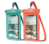 YOSH IPX8 Waterproof Phone Case 2 Pack, Underwater Phone Pouch Dry Bag for Swimming Raining Dustproof for iPhone 17 16 15 14 13 12 Pro Max Samsung S26 S25 S24 S23 up to 7.0 inches- Green and Orange
