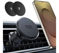 YOSH Magnetic Phone Holder, Air Vent Upgraded Strongest Magnets & Super Stable [Double Metal Hook], Mobile Phone Holder for Car Vent Compatible with iPhone Samsung up to 7.0”