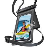 YOSH Waterproof Phone Pouch [2026 3D Double Space], IPX8 Crossbody Waterproof Phone Case for Swimming Travel Holiday, Underwater Case for iPhone 17 16 Pro Max Samsung S26 S25 Ultra Up to 7.5" Black