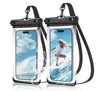 YOSH Waterproof Phone Pouch [Side Button Friendly], 2 Pack IPX8 Waterproof Phone Case for Swimming, Travel Essential for iPhone 17 16 15 Pro Max Galaxy S26 S25 S24 Ultra up to 7.2 inches- Transparent
