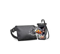 YOSH Waterproof Pouch Bag and Phone Case, Underwater Case Dry Bag with Adjustable Waistband for Beach, Swimming, Boating, Kayaking, Fishing, Snorkeling, Protect Phone, Passport, Camera, Cash