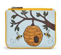 Yoshi Bee Hive Zip Top Womens Purse, RFID Protection, Purse Wallet, Yellow, Genuine Leather