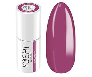 Yoshi Hybrid Nail Polish Purple - Professional Permanent Nail Polish 6 ml - UV Paint for Nails - Nail Art Manicure Accessories - UV Nail Polish for LED and UV Lamp - Varnish with Practical Brush -