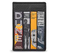 Yoshi Sci-Fi Bookworm Compact Card Holder with RFID Blocking, Genuine Leather, Slim Wallet, Minimalist Design