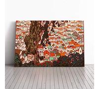 Yoshida Toshi Oriental Tree to Mountain Canvas Print | Gallery Wrapped 30mm Frame Wall Art | 30x20 inches | Ready to Hang | Modern Landscape Picture | Living Room Bedroom Lounge Office