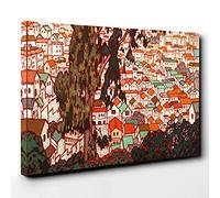 Yoshida Toshi Oriental Tree to Mountain Canvas Print | Gallery Wrapped 30mm Frame Wall Art | 30x20 inches | Ready to Hang | Modern Landscape Picture | Living Room Bedroom Lounge Office