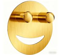 Yoshiky Stainless Steel Smiley Face Sponge Holder, Silver Sink Caddy Organizer Storage with Suction Cup for Kitchen, Kitchen Accessories Decor Scrubber-Gold