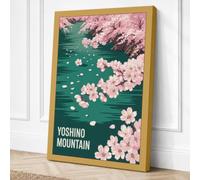 Yoshino Mountain Cherry Canvas Wall Art Print 24x16 Inch (61 x 41 cm)