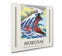 Yoshitsune Falls By Katsushika Hokusai Canvas Print | Gallery Wrapped 30mm Frame Wall Art | 14x14 inches | Ready to Hang | Asian Picture | Living Room Bedroom Lounge Office