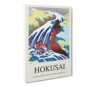 Yoshitsune Falls By Katsushika Hokusai Canvas Print | Gallery Wrapped 30mm Frame Wall Art | 20x14 inches | Ready to Hang | Asian Picture | Living Room Bedroom Lounge Office