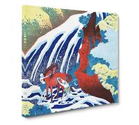 Yoshitsune Falls by Katsushika Hokusai Canvas Print | Gallery Wrapped 30mm Frame Wall Art | 20x20 inches | Ready to Hang | Asian Picture | Living Room Bedroom Lounge Office