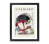 Yoshiwara Suzume By Kitagawa Utamaro Exhibition Museum Asian Japanese Framed Wall Art Print, Ready to Hang Picture for Living Room Bedroom Home Office Décor, Black A3 (34 x 46 cm)