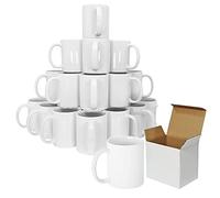 Yoshome 36 x White Sublimation Coated Mugs 11oz Small Handle Coffee Cups AAA Grade Heat Press Printing Mug.s with Gift Boxes UK Stock