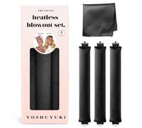 YOSHUYUKI Classic Heatless Curls Overnight Rods No Heat Hair Curlers Curling Iron Jumbo Flexi Rods Large Foam Hair Rollers for Long Short Hair to Sleep in with Satin Scarf Styling Tools Black