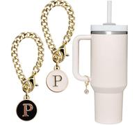 YOSHUYUKI Cup Accessories for Stanley Cup 30 40 oz Tumbler with Handle Personalized Name Plate Letter Charms Simple Modern Stanley Quencher H2.0 - Gold and Gold
