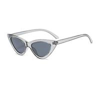 YOSHYA Retro Vintage Narrow Cat Eye Sunglasses for Women Clout Goggles Plastic Frame (Clear Black)