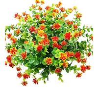 YOSICHY Fall Autumn Artificial Flowers for Outdoors Artificial Plants & Flowers Fake UV Resistant Faux Plastic Greenery Shrubs for Outside Haning Planter Home Wedding Garden Decoration 6 Bundles