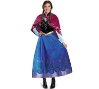 YOSICIL Costume Princess Anna Women Frozen Dress with Pink Cape Holloween Cosplay Carnival Nativity Birthday Party Masquerade Cosplay Anna Princess Dress Cape 2pcs,blue,L