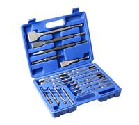 YOSIGHT 17Pcs Rotary Hammer Drill Bits and Chisel Set - SDS-Plus Carbide-Tipped Drill Bits and Chisels with Storage Case - Tools for Concrete Brick Stone and Other Masonry Construction Materials