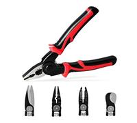 YOSIGHT 5 in 1 Multifunctional Pliers Set with 5 Interchangeable Tool Heads - Wire Stripper Crimping Pliers Cable Cutter Electrician Scissors Line Pliers 8 Inch Pliers Set with Storage Case