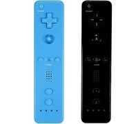 Yosikr 2 Packs Remote Wireless Controller Compatible for Nintendo wii/wii u Console - with Silicone Case and Wrist Strap (Black and Blue)