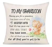 Yoskiasd Grandson Cushion Cover from Grandad Grandma Creative Gifts for Man Boys Birthday